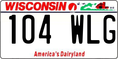 WI license plate 104WLG