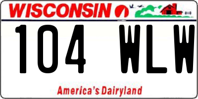 WI license plate 104WLW