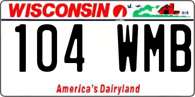 WI license plate 104WMB