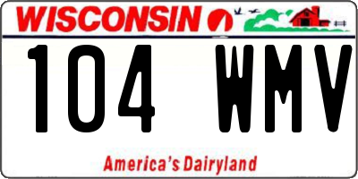 WI license plate 104WMV