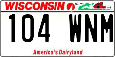 WI license plate 104WNM