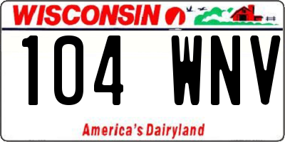 WI license plate 104WNV