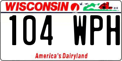 WI license plate 104WPH