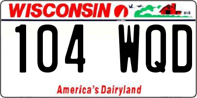 WI license plate 104WQD