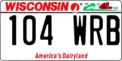 WI license plate 104WRB