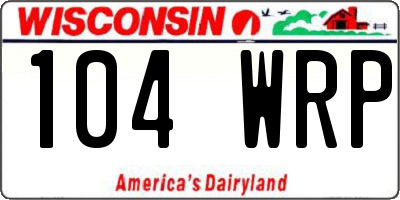 WI license plate 104WRP