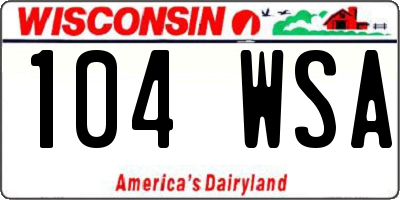 WI license plate 104WSA