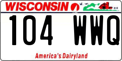 WI license plate 104WWQ