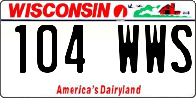 WI license plate 104WWS