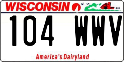 WI license plate 104WWV