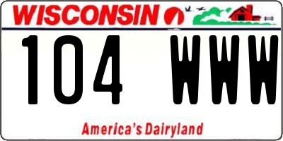 WI license plate 104WWW