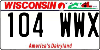 WI license plate 104WWX