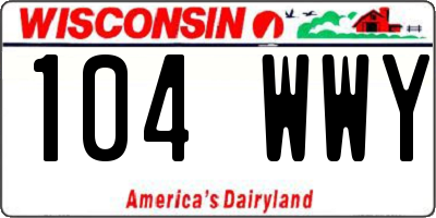 WI license plate 104WWY