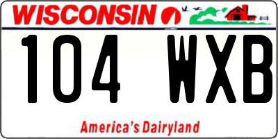WI license plate 104WXB