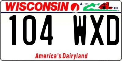 WI license plate 104WXD