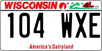 WI license plate 104WXE
