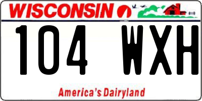 WI license plate 104WXH
