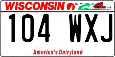 WI license plate 104WXJ