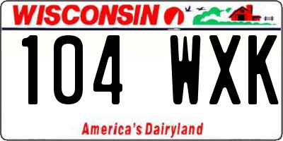 WI license plate 104WXK