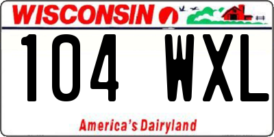 WI license plate 104WXL
