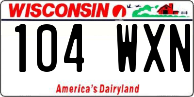 WI license plate 104WXN