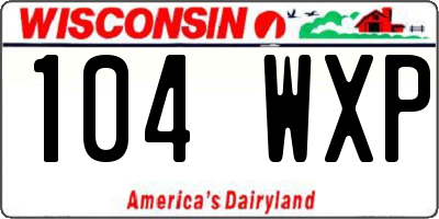 WI license plate 104WXP