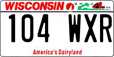 WI license plate 104WXR
