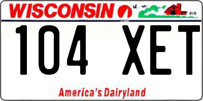 WI license plate 104XET