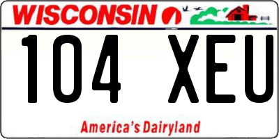 WI license plate 104XEU