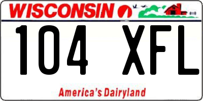WI license plate 104XFL