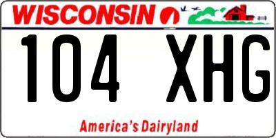 WI license plate 104XHG