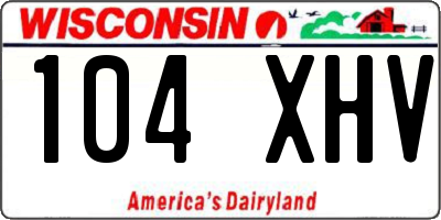 WI license plate 104XHV