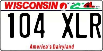 WI license plate 104XLR