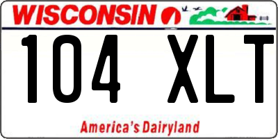 WI license plate 104XLT