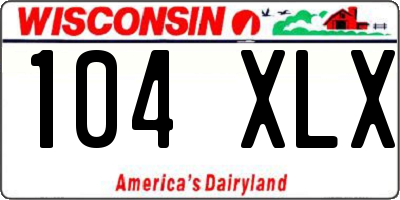 WI license plate 104XLX
