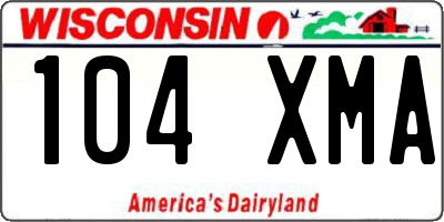 WI license plate 104XMA