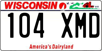 WI license plate 104XMD