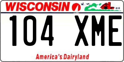 WI license plate 104XME