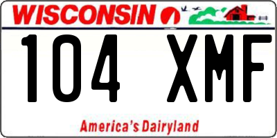 WI license plate 104XMF