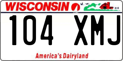 WI license plate 104XMJ