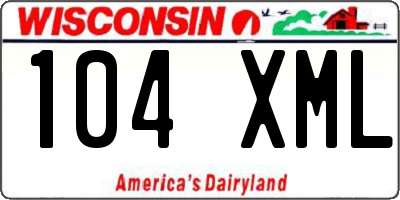 WI license plate 104XML
