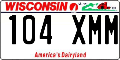 WI license plate 104XMM