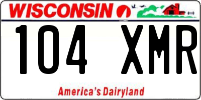 WI license plate 104XMR
