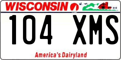 WI license plate 104XMS