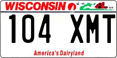 WI license plate 104XMT
