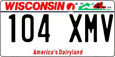 WI license plate 104XMV