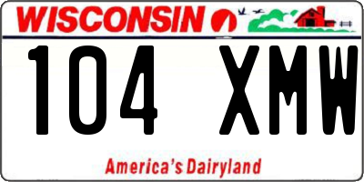 WI license plate 104XMW