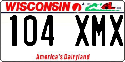 WI license plate 104XMX