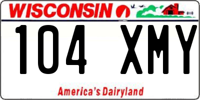 WI license plate 104XMY