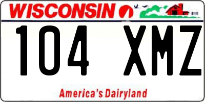 WI license plate 104XMZ